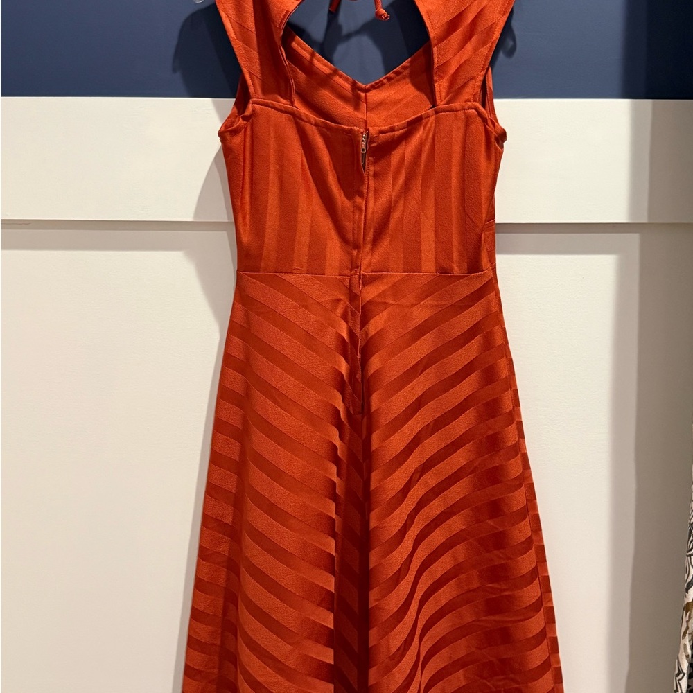 Women's Rust Orange Midi A-Line Dress Size S (no tag) - Picture 5 of 8